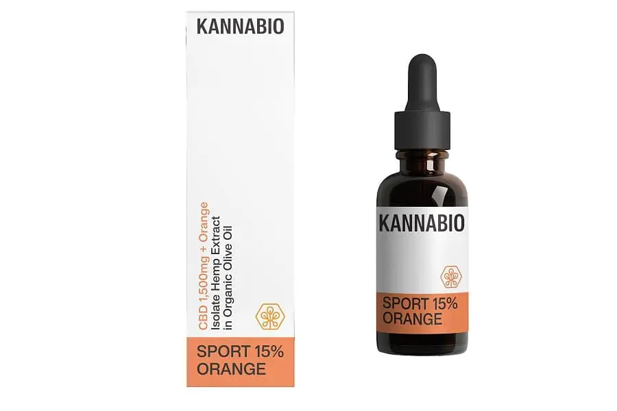 Kannabio SPORT 15% ORANGE CBD Isolate (10ml) THC Free
