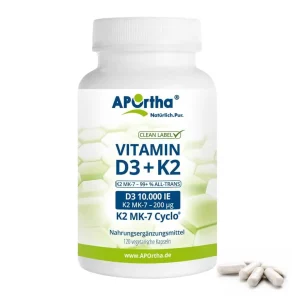 Aportha Vitamin D3 10000+k2 200 (120caps)- Βιταμίνη D3 & K2