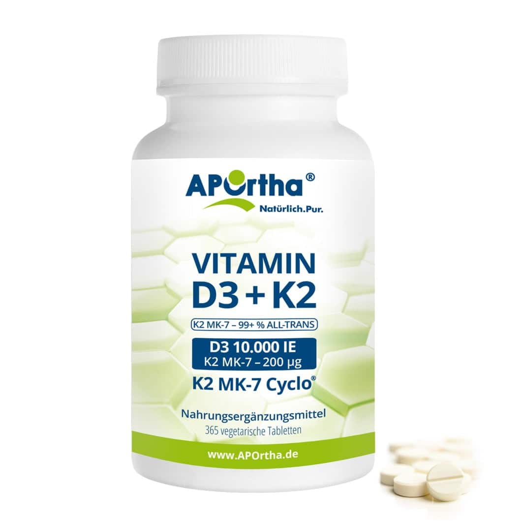 Aportha Vitamin D3 10000IU+k2 200mcg -365 tablets