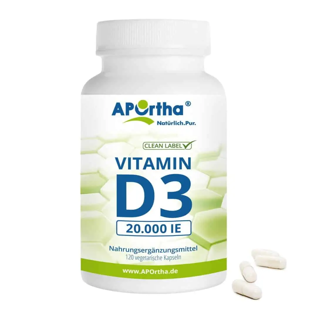Aportha Vitamin D3 20000IU clean label-120 caps